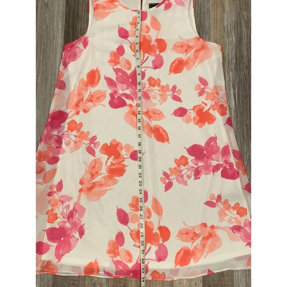 JH Jessica Howard Floral Sleeveless Shift Dress Lined Keyhole Pink Orange Sz 14 - Picture 15 of 16